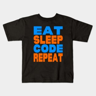 Eat sleep code repeat Kids T-Shirt